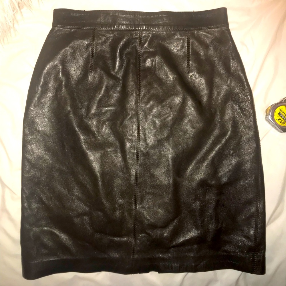 Leather pencil skirt